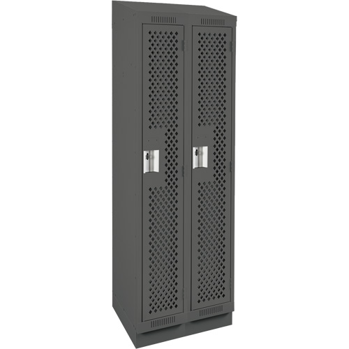 Casiers Clean Line, Bloc de 2, 24" x 18" x 82", Acier, Charbon, Rivet (assembl&eacute;), Perfor&eacute; Helyx Safety & Industrial Supplies