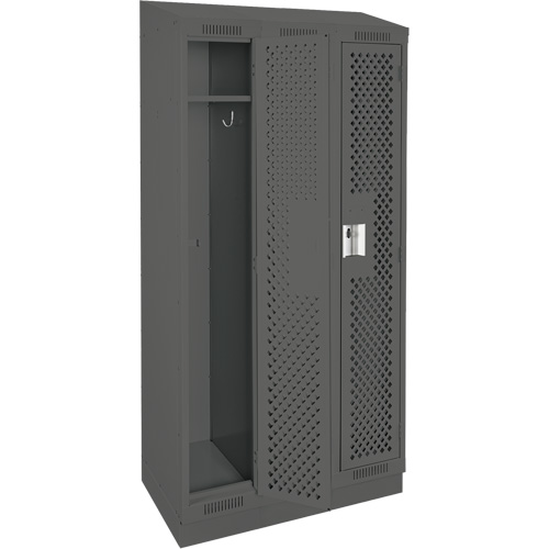 Casiers Clean Line, Bloc de 3, 36" x 18" x 82", Acier, Charbon, Rivet (assembl&eacute;), Perfor&eacute; Helyx Safety & Industrial Supplies
