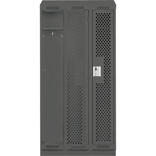 Casiers Clean Line, Bloc de 3, 36" x 18" x 82", Acier, Charbon, Rivet (assembl&eacute;), Perfor&eacute; Helyx Safety & Industrial Supplies