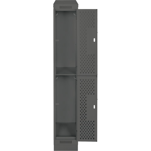 Casiers Clean Line, 2 niveaux, 12" x 15" x 82", Acier, Charbon, Rivet (assembl&eacute;), Perfor&eacute; Helyx Safety & Industrial Supplies