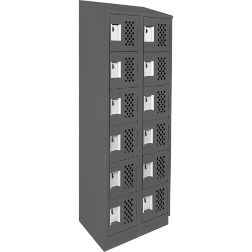 Petits casiers &eacute;conomiques assembl&eacute;s et perfor&eacute;s Clean Line, 6 niveaux, Bloc de 2, 18" x 72" x 12", Acier Helyx Safety & Industrial Supplies