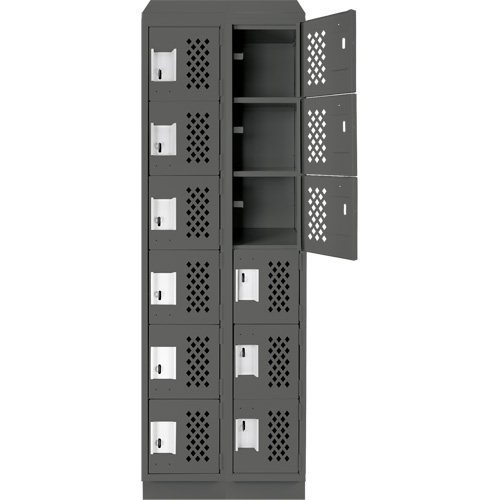 Petits casiers &eacute;conomiques assembl&eacute;s et perfor&eacute;s Clean Line, 6 niveaux, Bloc de 2, 18" x 72" x 12", Acier Helyx Safety & Industrial Supplies