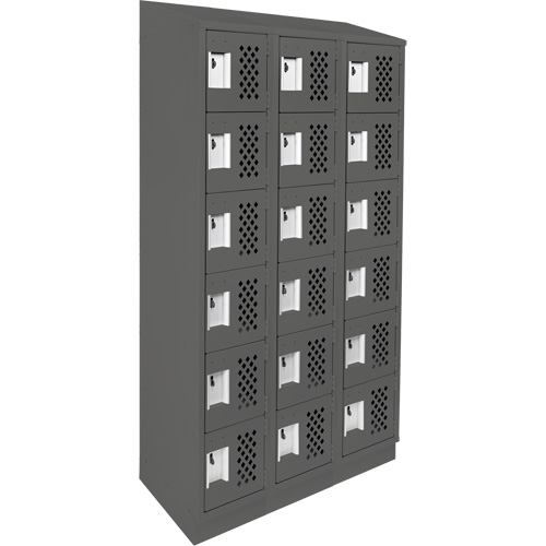 Petits casiers &eacute;conomiques assembl&eacute;s et perfor&eacute;s Clean Line, 6 niveaux, Bloc de 3, 18" x 72" x 12", Acier Helyx Safety & Industrial Supplies