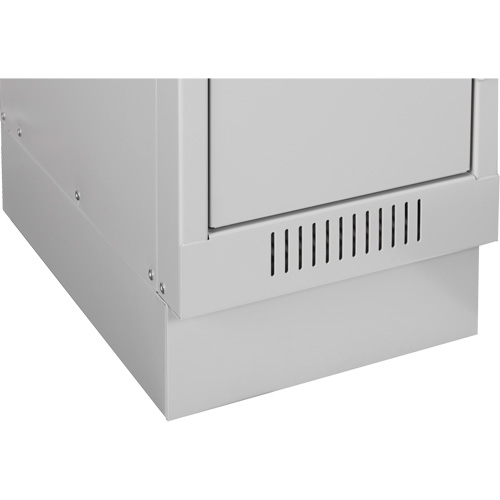 Clean Line Economy Lockers Recessed Base, 2 Banks, 4" H x 24" W x 18" D, Grey, Steel Helyx Safety & Industrial Supplies