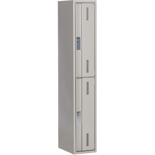 Concorde Heavy-Duty Lockers, 2 -tier, 12" x 18" x 72", Steel, Grey, Welded (Assembled) Helyx Safety & Industrial Supplies