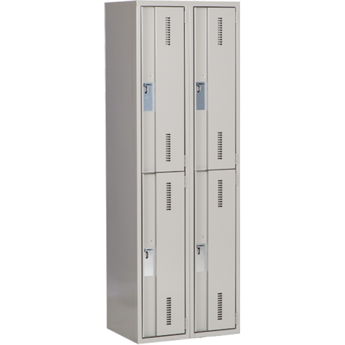 Casiers robustes Concorde, 2 niveaux, Bloc de 2, 24" x 18" x 72", Acier, Gris, Soud&eacute; (assembl&eacute;) Helyx Safety & Industrial Supplies