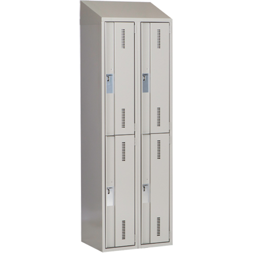 Casiers robustes Concorde, 2 niveaux, Bloc de 2, 24" x 18" x 78", Acier, Gris, Soud&eacute; (assembl&eacute;) Helyx Safety & Industrial Supplies