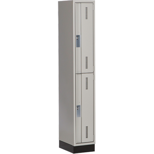 Casiers robustes Concorde, 2 niveaux, 12" x 18" x 76", Acier, Gris, Soud&eacute; (assembl&eacute;) Helyx Safety & Industrial Supplies