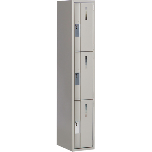 Casiers robustes Concorde, 3 niveaux, 12" x 18" x 72", Acier, Gris, Soud&eacute; (assembl&eacute;) Helyx Safety & Industrial Supplies