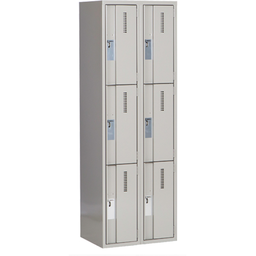 Casiers robustes Concorde, 3 niveaux, Bloc de 2, 24" x 18" x 72", Acier, Gris, Soud&eacute; (assembl&eacute;) Helyx Safety & Industrial Supplies