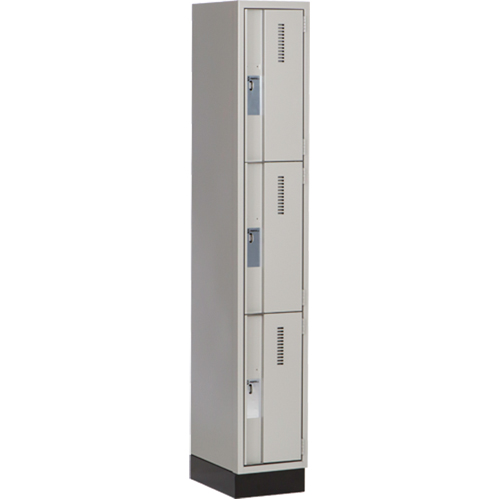 Casiers robustes Concorde, 3 niveaux, 12" x 18" x 76", Acier, Gris, Soud&eacute; (assembl&eacute;) Helyx Safety & Industrial Supplies