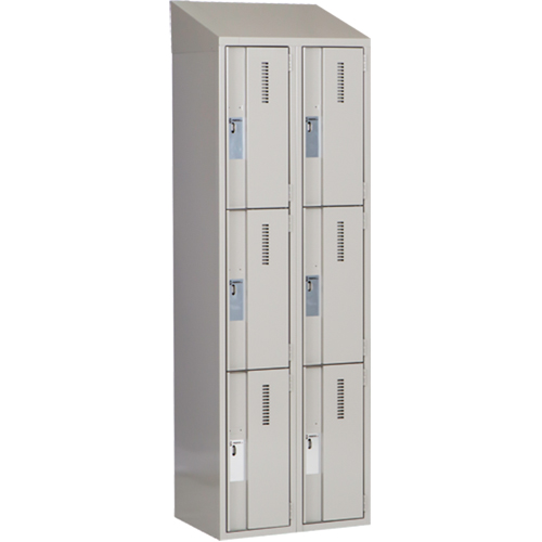 Casiers robustes Concorde, 3 niveaux, Bloc de 2, 24" x 18" x 78", Acier, Gris, Soud&eacute; (assembl&eacute;) Helyx Safety & Industrial Supplies