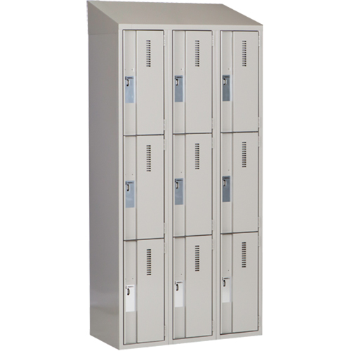 Casiers robustes Concorde, 3 niveaux, Bloc de 3, 36" x 18" x 78", Acier, Gris, Soud&eacute; (assembl&eacute;) Helyx Safety & Industrial Supplies