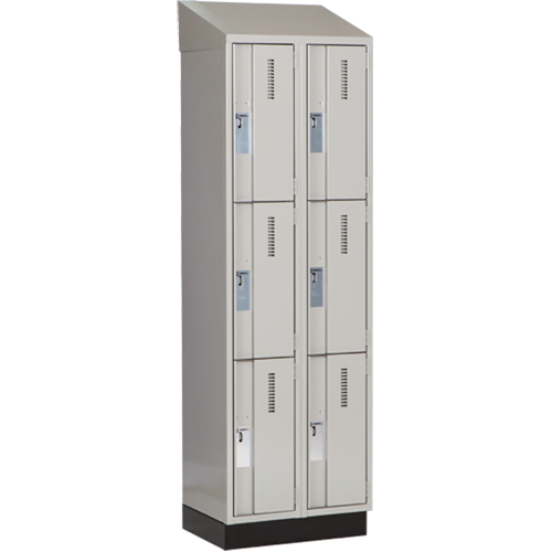 Casiers robustes Concorde, 3 niveaux, Bloc de 2, 24" x 18" x 82", Acier, Gris, Soud&eacute; (assembl&eacute;) Helyx Safety & Industrial Supplies