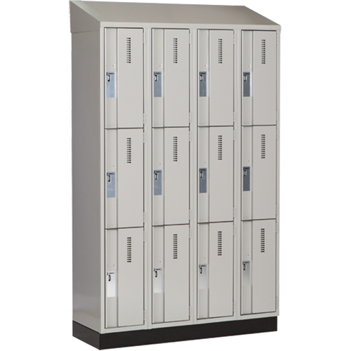 Casiers robustes Concorde, 3 niveaux, Bloc de 4, 48" x 18" x 82", Acier, Gris, Soud&eacute; (assembl&eacute;) Helyx Safety & Industrial Supplies