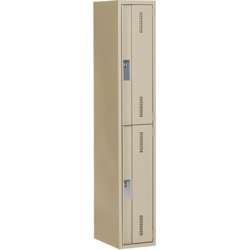 Concorde Heavy-Duty Lockers, 2 -tier, 12" x 18" x 72", Steel, Beige, Welded (Assembled) Helyx Safety & Industrial Supplies
