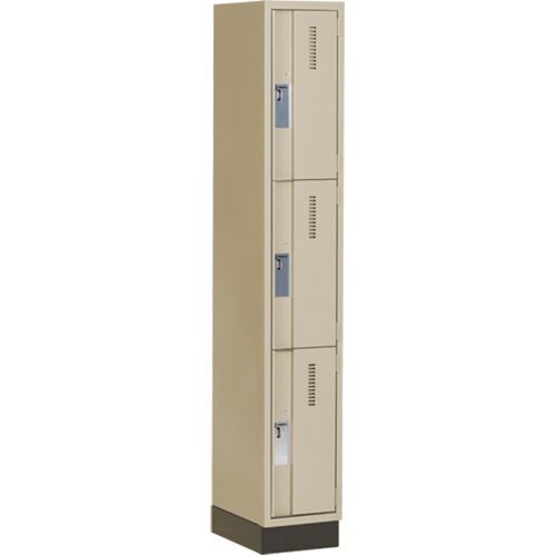 Casiers robustes Concorde, 3 niveaux, 12" x 18" x 76", Acier, Beige, Soud&eacute; (assembl&eacute;) Helyx Safety & Industrial Supplies