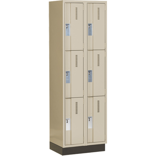Casiers robustes Concorde, 3 niveaux, Bloc de 2, 24" x 18" x 76", Acier, Beige, Soud&eacute; (assembl&eacute;) Helyx Safety & Industrial Supplies