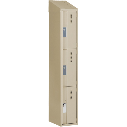 Casiers robustes Concorde, 3 niveaux, 12" x 18" x 78", Acier, Beige, Soud&eacute; (assembl&eacute;) Helyx Safety & Industrial Supplies