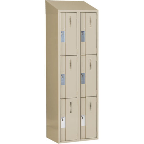 Casiers robustes Concorde, 3 niveaux, Bloc de 2, 24" x 18" x 78", Acier, Beige, Soud&eacute; (assembl&eacute;) Helyx Safety & Industrial Supplies