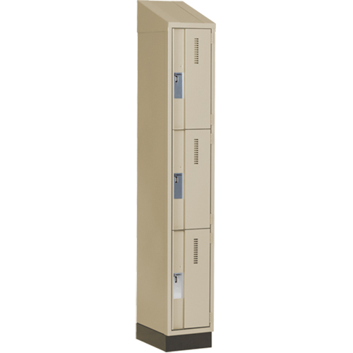 Casiers robustes Concorde, 3 niveaux, 12" x 18" x 82", Acier, Beige, Soud&eacute; (assembl&eacute;) Helyx Safety & Industrial Supplies
