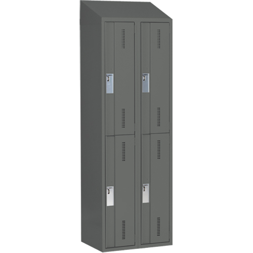 Casiers robustes Concorde, 2 niveaux, Bloc de 2, 24" x 18" x 78", Acier, Charbon, Soud&eacute; (assembl&eacute;) Helyx Safety & Industrial Supplies