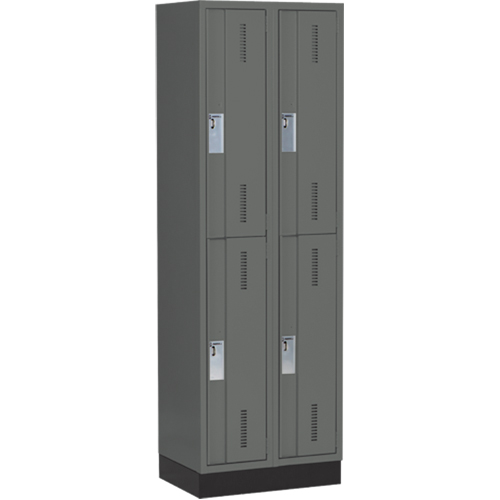 Casiers robustes Concorde, 2 niveaux, Bloc de 2, 24" x 18" x 76", Acier, Charbon, Soud&eacute; (assembl&eacute;) Helyx Safety & Industrial Supplies