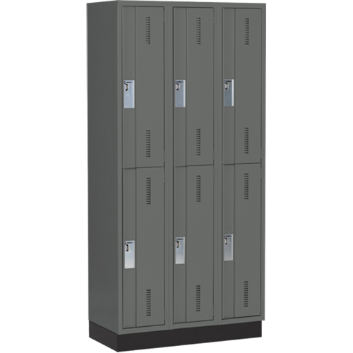 Casiers robustes Concorde, 2 niveaux, Bloc de 3, 36" x 18" x 76", Acier, Charbon, Soud&eacute; (assembl&eacute;) Helyx Safety & Industrial Supplies