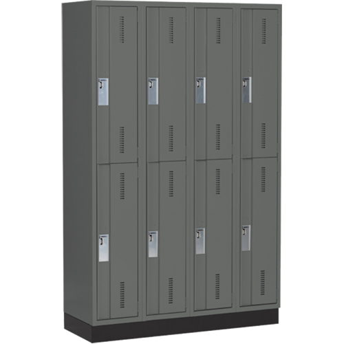 Casiers robustes Concorde, 2 niveaux, Bloc de 4, 48" x 18" x 76", Acier, Charbon, Soud&eacute; (assembl&eacute;) Helyx Safety & Industrial Supplies