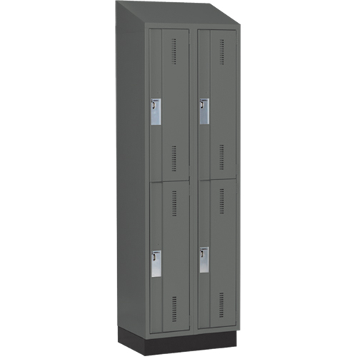 Casiers robustes Concorde, 2 niveaux, Bloc de 2, 24" x 18" x 82", Acier, Charbon, Soud&eacute; (assembl&eacute;) Helyx Safety & Industrial Supplies
