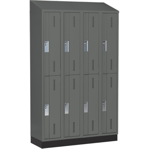 Casiers robustes Concorde, 2 niveaux, Bloc de 4, 48" x 18" x 82", Acier, Charbon, Soud&eacute; (assembl&eacute;) Helyx Safety & Industrial Supplies