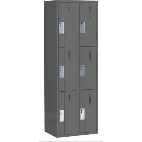 Casiers robustes Concorde, 3 niveaux, Bloc de 2, 24" x 18" x 72", Acier, Charbon, Soud&eacute; (assembl&eacute;) Helyx Safety & Industrial Supplies