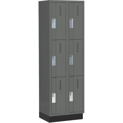 Casiers robustes Concorde, 3 niveaux, Bloc de 2, 24" x 18" x 76", Acier, Charbon, Soud&eacute; (assembl&eacute;) Helyx Safety & Industrial Supplies