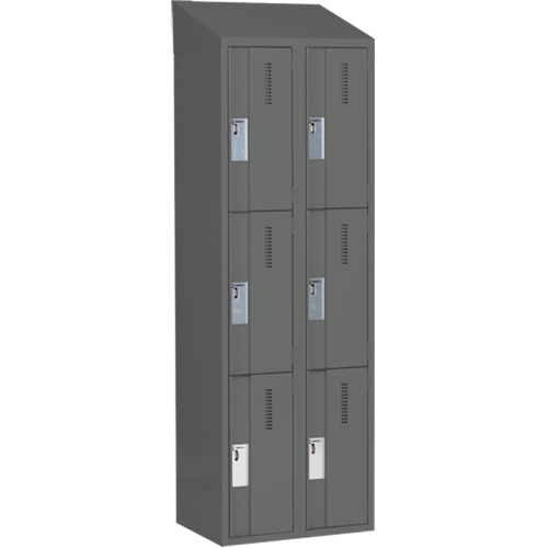 Casiers robustes Concorde, 3 niveaux, Bloc de 2, 24" x 18" x 78", Acier, Charbon, Soud&eacute; (assembl&eacute;) Helyx Safety & Industrial Supplies
