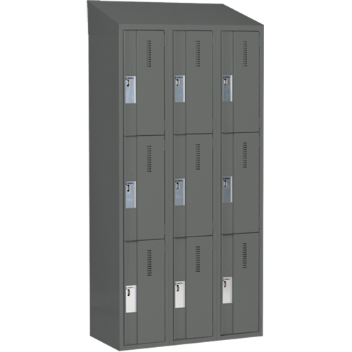 Casiers robustes Concorde, 3 niveaux, Bloc de 3, 36" x 18" x 78", Acier, Charbon, Soud&eacute; (assembl&eacute;) Helyx Safety & Industrial Supplies