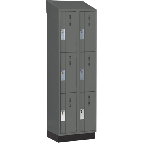 Casiers robustes Concorde, 3 niveaux, Bloc de 2, 24" x 18" x 82", Acier, Charbon, Soud&eacute; (assembl&eacute;) Helyx Safety & Industrial Supplies