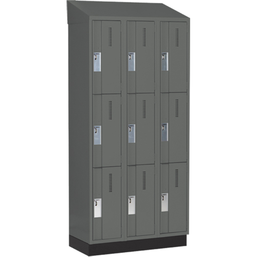 Casiers robustes Concorde, 3 niveaux, Bloc de 3, 36" x 18" x 82", Acier, Charbon, Soud&eacute; (assembl&eacute;) Helyx Safety & Industrial Supplies