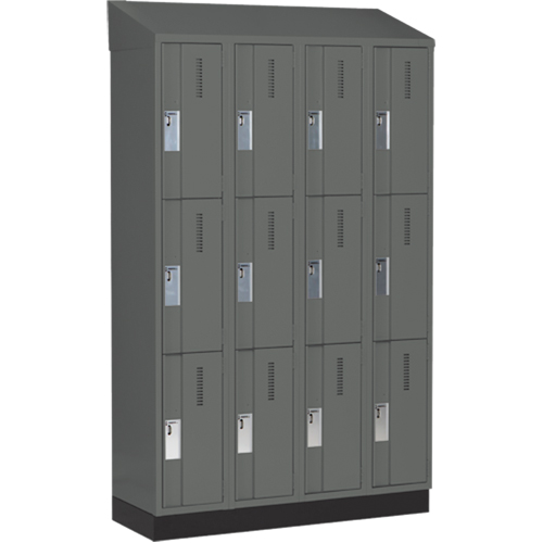 Casiers robustes Concorde, 3 niveaux, Bloc de 4, 48" x 18" x 82", Acier, Charbon, Soud&eacute; (assembl&eacute;) Helyx Safety & Industrial Supplies