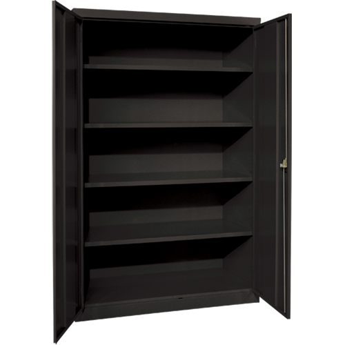 Deep Hi-Boy Storage Cabinet, Steel, 4 Shelves, 72" H x 36" W x 24" D, Black Helyx Safety & Industrial Supplies