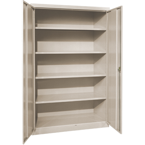 Deep Hi-Boy Storage Cabinet, Steel, 4 Shelves, 72" H x 36" W x 24" D, Beige Helyx Safety & Industrial Supplies