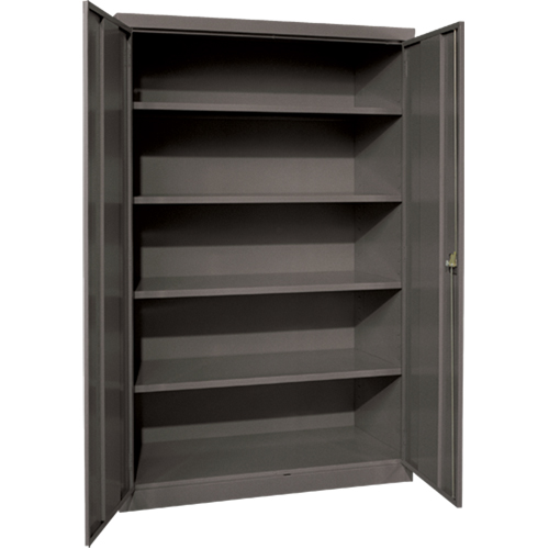 Deep Hi-Boy Storage Cabinet, Steel, 4 Shelves, 72" H x 36" W x 24" D, Charcoal Helyx Safety & Industrial Supplies