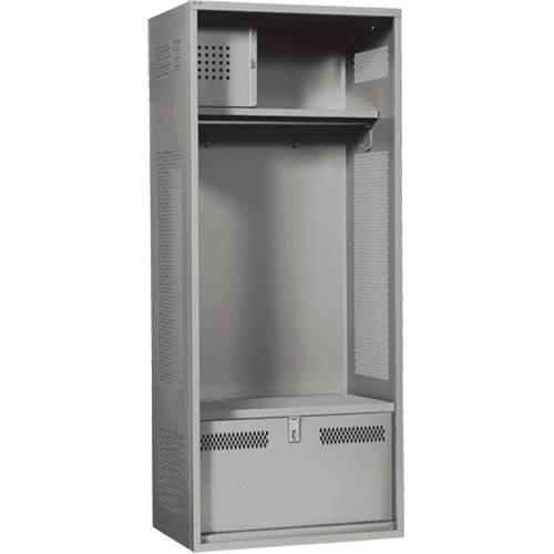 Gear Locker, Steel, 24" W x 24" D x 72" H, Grey Helyx Safety & Industrial Supplies