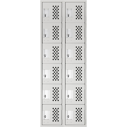 Petit casier perfor&eacute; Clean-Line, 6 niveaux, Bloc de 2, 12" x 72" x 12", Acier Helyx Safety & Industrial Supplies