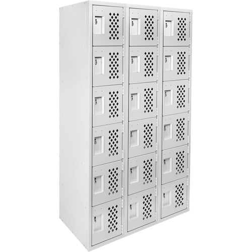 Petit casier perfor&eacute; Clean-Line, 6 niveaux, Bloc de 3, 12" x 72" x 12", Acier Helyx Safety & Industrial Supplies