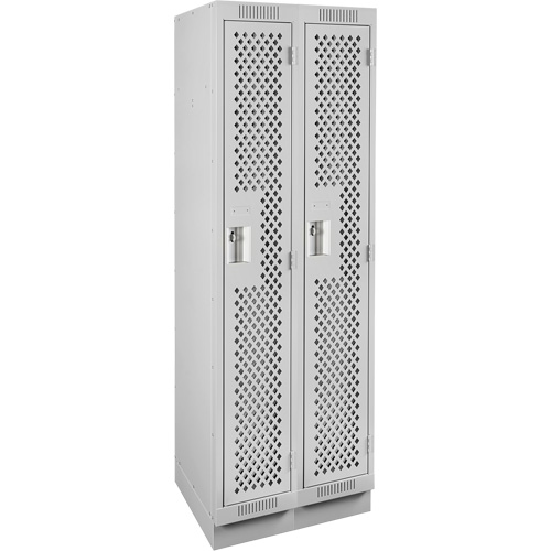 Casiers Clean Line, Bloc de 2, 24" x 12" x 76", Acier, Gris, Rivet (assembl&eacute;), Perfor&eacute; Helyx Safety & Industrial Supplies