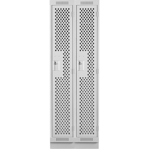 Casiers Clean Line, Bloc de 2, 24" x 12" x 76", Acier, Gris, Rivet (assembl&eacute;), Perfor&eacute; Helyx Safety & Industrial Supplies