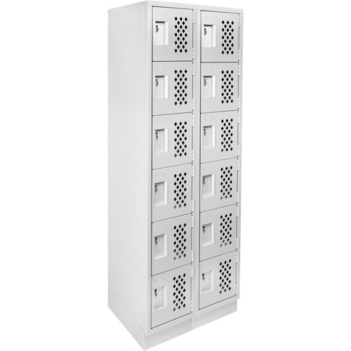 Petit casier perfor&eacute; Clean-Line, 6 niveaux, Bloc de 2, 15" x 72" x 12", Acier Helyx Safety & Industrial Supplies