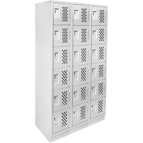 Petit casier perfor&eacute; Clean-Line, 6 niveaux, Bloc de 3, 15" x 72" x 12", Acier Helyx Safety & Industrial Supplies