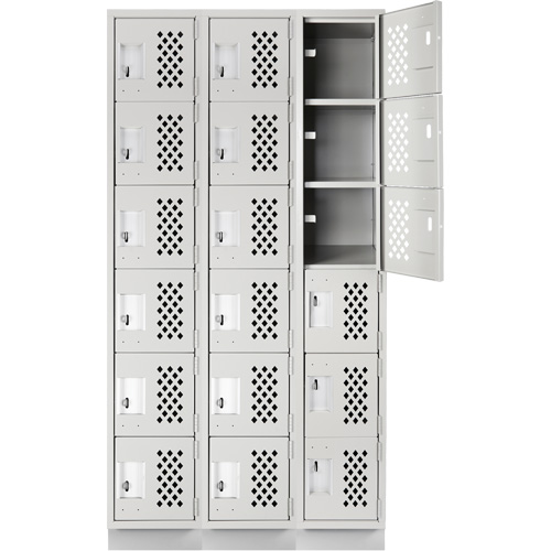 Petit casier perfor&eacute; Clean-Line, 6 niveaux, Bloc de 3, 15" x 72" x 12", Acier Helyx Safety & Industrial Supplies