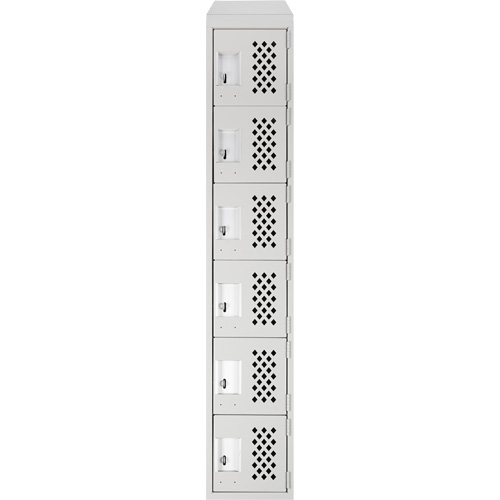 Petit casier perfor&eacute; Clean-Line, 6 niveaux, 15" x 72" x 12", Acier Helyx Safety & Industrial Supplies